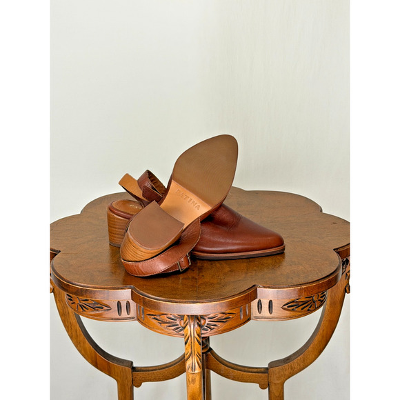 Patina ( Portland Leather) Brown Leather Slide/Sandal US Womens 9 #0137C - Picture 7 of 10